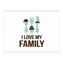 Cutlery - I Love M y Family postcards