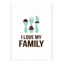 Cutlery - I Love M y Family postcards