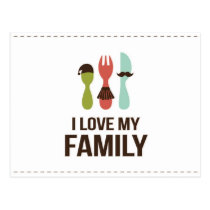 Cutlery - I Love M y Family postcards