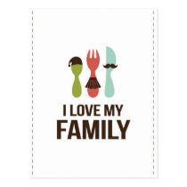 Cutlery - I Love M y Family postcards