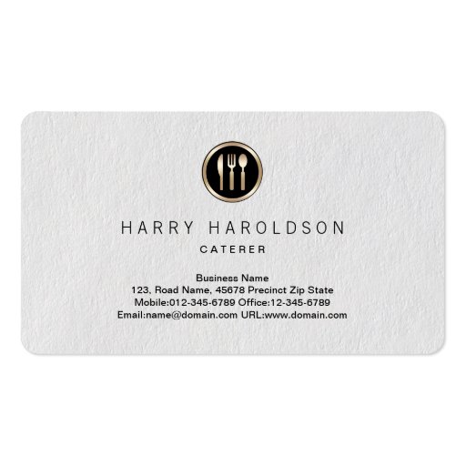 Cutlery Icon Caterer Premium Business Card (front side)