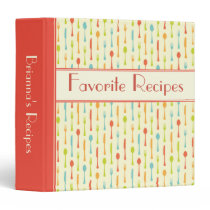 Cutlery pattern personalized recipe binder