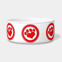Cutomizable Heart Pawprint Dog & Owner GIfts, Tees pet bowls