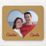 Cutout Cardboard Heart Photo Frame Mousepad