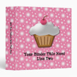 Cutout Cupcake with Pink Cherry on Top binders