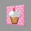 Cutout Cupcake with Pink Cherry on Top Canvas Prints