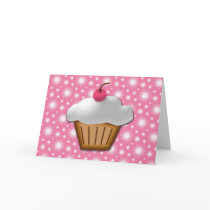Cutout Cupcake with Pink Cherry on Top Card