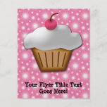 Cutout Cupcake with Pink Cherry on Top Full Color Flyer