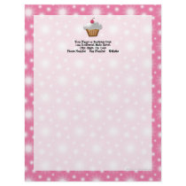Cutout Cupcake with Pink Cherry on Top Letterhead