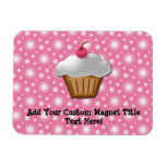 Cutout Cupcake with Pink Cherry on Top magnets