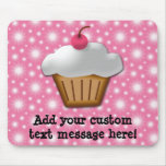 Cutout Cupcake with Pink Cherry on Top mousepads
