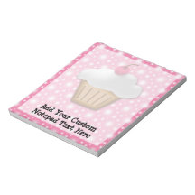 Cutout Cupcake with Pink Cherry on Top Memo Notepads