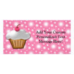 Cutout Cupcake with Pink Cherry on Top photo cards