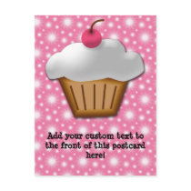 Cutout Cupcake with Pink Cherry on Top Postcards