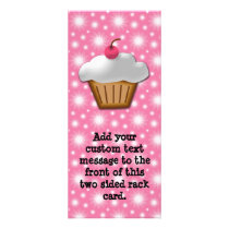 Cutout Cupcake with Pink Cherry on Top Custom Rack Cards