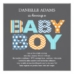 Cutout Letters Baby Shower Invitation - Boy