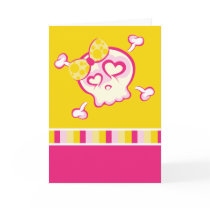 Cutsey Girl Skull Card cards