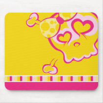 Cutsey Girl Skull mousepad mousepads