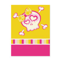 Cutsey Girl Skull Postcard postcards