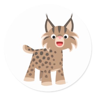 Cutte Happy Cartoon Lynx Sticker sticker