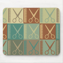 Cutting Hair Pop Art Mouse Mats