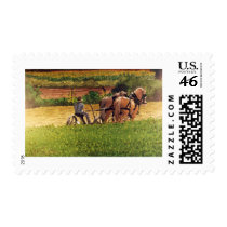 Cutting Hay Stamp