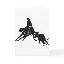 Cutting Horse and cow Greeting Cards
