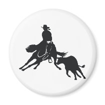 Cutting Horse and cow Refrigerator Magnets