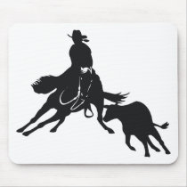 Cutting Horse and cow Mouse Pads