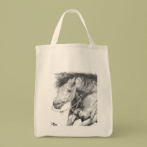 Cutting Horse Tote bags