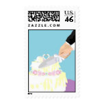 Cutting Wedding Cake Postage Stamp