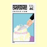 Cutting Wedding Cake Postage Stamp stamps