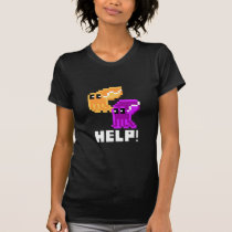 Cuttlefish Danger 'Help!' Pixel Art Womens T-shirt t-shirts