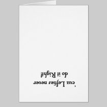 'cuz lefties never do it right cards