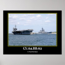 CV 64 & BB 63 at Pearl Harbour Print