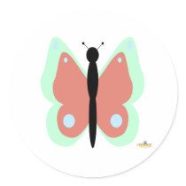 Cyan And Pink Butterfly stickers