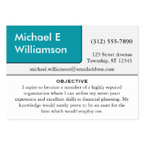 Cyan Blue Corner RESUME Business Cards business cards