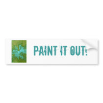 Cyan Blue on Green Paintball Bumper Stickers