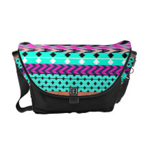 Cyan Magenta Aztec Commuter Bag