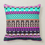 Cyan Magenta Aztec Pillow