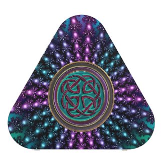 Cyan Purple Celtic Knot Fractal Mandala Speaker