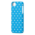 Cyan & White Hearts Pattern iPhone 5 Case