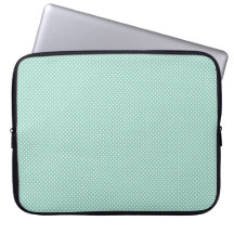Cyan With Simple White Dots Laptop Computer Sleeves