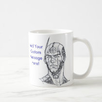 technology, future, man, drawing, cell, phone, video, monster, al rio, male, Mug with custom graphic design