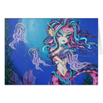 Cyber Goth Mermaid Jelly Fish Fantasy Card cards