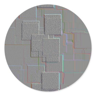 "Cyber Gothic" Geometric Art Round Stickers by RLMdesignes