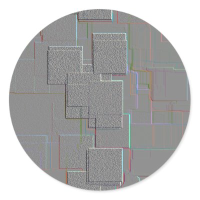 Cyber Gothic Geometric Art Round Stickers by RLMdesignes
