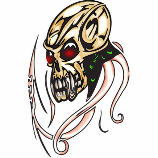 Cyber Skull Octopus Photo Cut Out