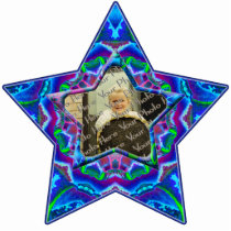Cyberdelic Kaleidoscope Custom Photo Star Ornament Photo Cut Outs