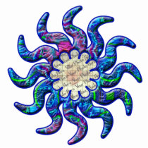 Cyberdelic Kaleidoscope Custom Twirl Star Ornament Photo Cutout